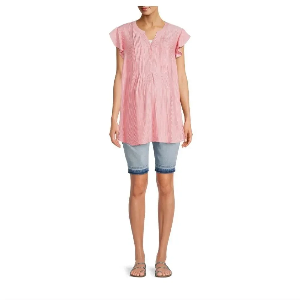 Maternity denim bermuda shorts